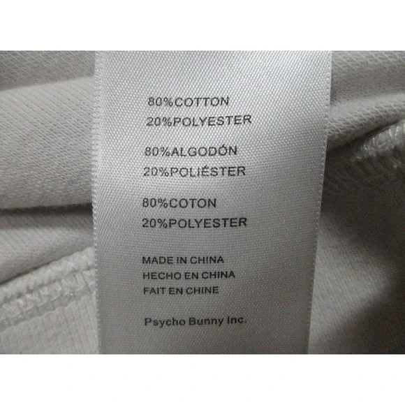 Psycho Bunny‎ Sweatshirt Mens Large White Embossed Logo Crewneck B6S316S1C0